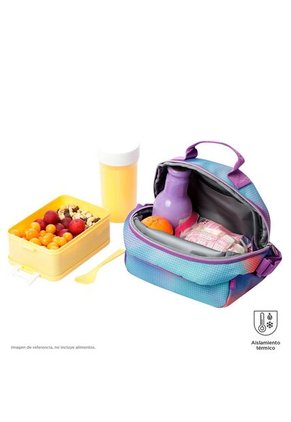 Combo Escolar Morral Acuarela Glitter + Lonchera Y Cartuchera