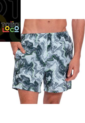 Pantaloneta Estampada Para Hombre Lown Verde Totto