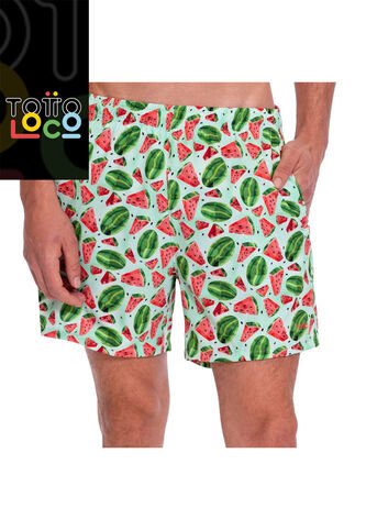 Pantaloneta Estampada Para Hombre Lown Verde Totto