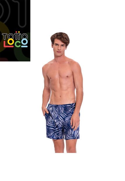 Pantaloneta Estampada Para Hombre Lown Azul