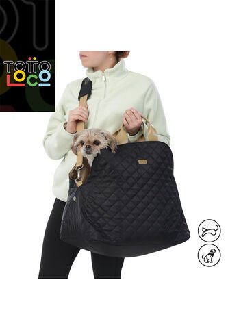 Bolso Cargador De Mascota 2 En 1 Slipy Negro Totto