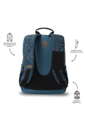 Morral Juvenil Porta PC 13" Gommas Azul