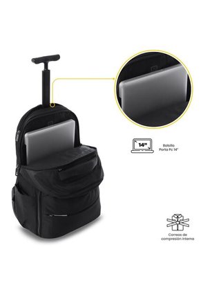 Morral Con Ruedas Para Viaje Trolley Mediano Negro