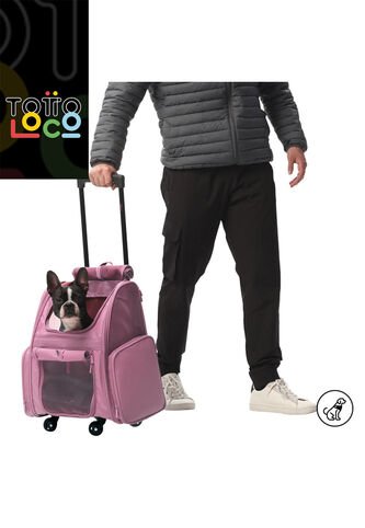 Cargador Para Mascota Con Ruedas Maxxie Rosado Totto