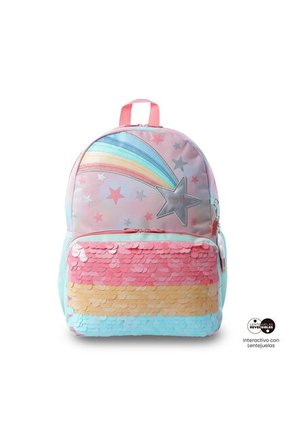 Morral Para Niña Rainbow Star Mediano Rosado
