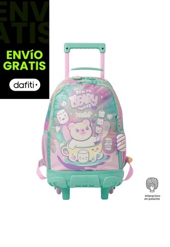 Morral Con Ruedas Niña Mellow Mediano Gris Totto