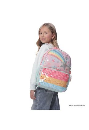 Morral Para Niña Rainbow Star Mediano Rosado