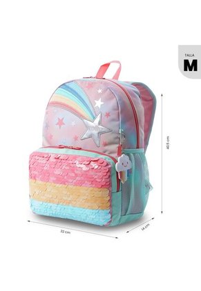 Morral Para Niña Rainbow Star Mediano Rosado