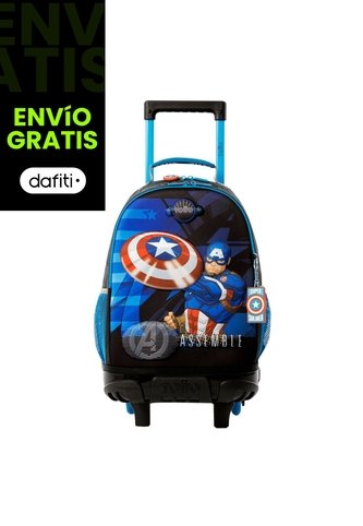 Morral Con Ruedas Niño Avengers Capitán América Mediano Gris Totto