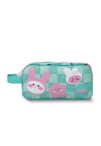 Cartuchera Escolar Grande Para Niña 2 Cuerpos Bunny Pump Azul Totto