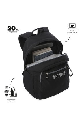 Morral Universitario Acuarela Ecole Solid Porta PC 14" Negro