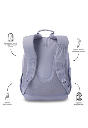 Morral Universitario Acuarela Ecole Solid Porta PC 14" Morado Mujer