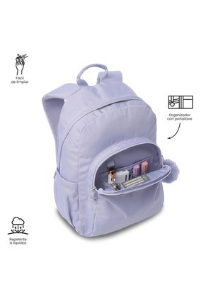 Morral Universitario Acuarela Ecole Solid Porta PC 14" Morado Mujer