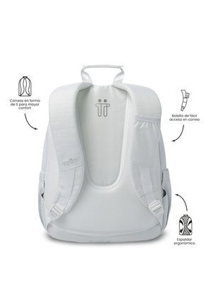 Morral Juvenil Porta PC 14" Acuarela Neo Blanco
