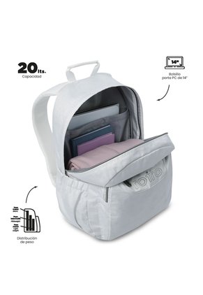Morral Juvenil Porta PC 14" Acuarela Neo Blanco