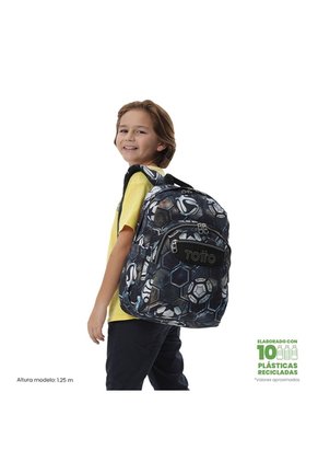 Morral Juvenil Porta PC 14" Acuarela Estampado De Fútbol