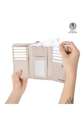 Billetera Mujer Texture Grande Con RFID Blocker Beige