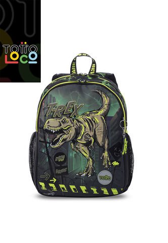Morral Para Niño Dino Rock Mediano Verde Totto