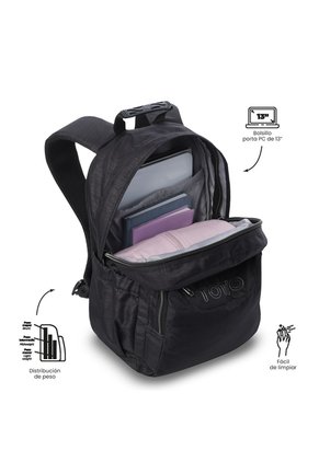 Morral Juvenil Porta PC 13" Gommas Neo Negro