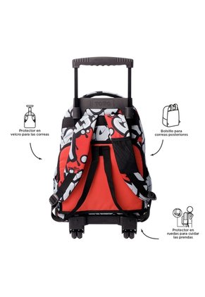 Morral Ruedas Niño Porta PC 15.4" Bomper Renglon Rojo