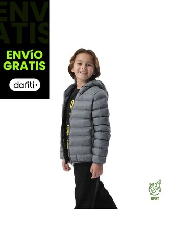 Chaqueta Para Niño Colorkid 2.0 Acolchada Color Gris/Negro Totto
