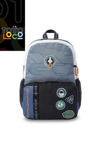 Morral Para Niño Gemini 2 Mediano Gris Totto