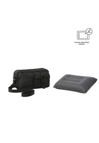Kit X 2 Bolso Para Hombre + Almohada Urban Bird Negro Totto