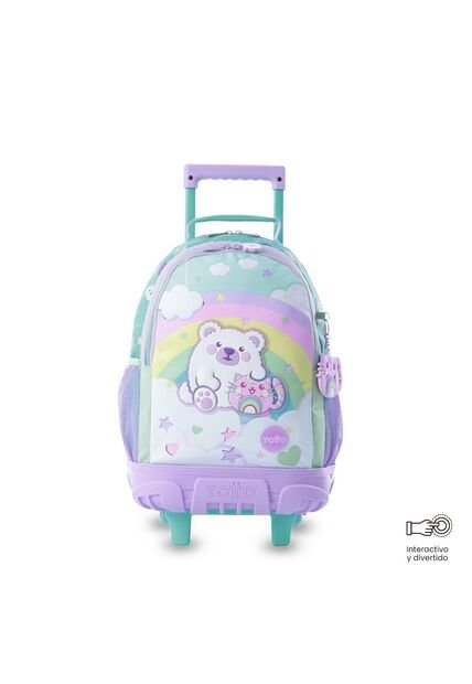 Maleta Para Niña Con Ruedas + Libro Para Colorear Little Magic Azul