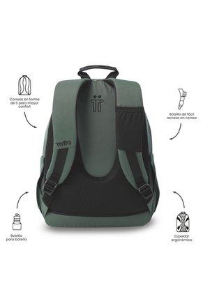 Morral Universitario Acuarela Ecole Solid Porta PC 14" Verde Hombre