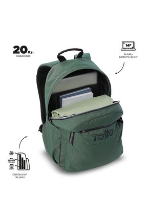 Morral Universitario Acuarela Ecole Solid Porta PC 14" Verde Hombre