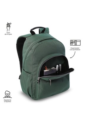 Morral Universitario Acuarela Ecole Solid Porta PC 14" Verde Hombre