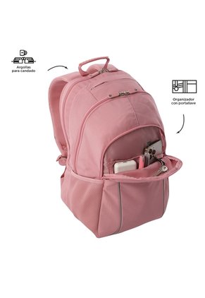 Morral Mochila Para Mujer Porta Pc Rosa Claro Cambri Totto