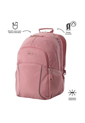 Morral Mochila Para Mujer Porta Pc Rosa Claro Cambri Totto
