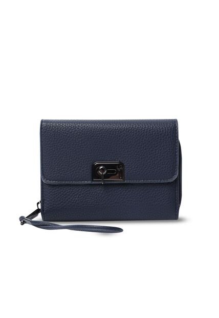 Billetera Para Mujer Smooth Cri Con RFID Blocker Azul