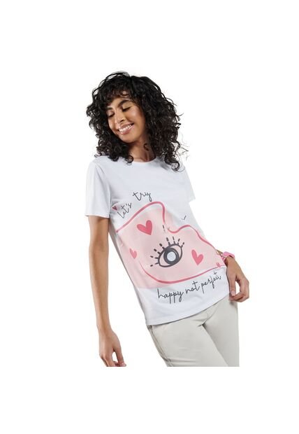 Camiseta Para Mujer Thinky Blanca