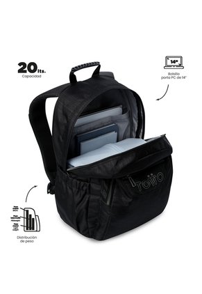 Morral Juvenil Porta PC 14" Acuarela Neo Negro