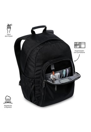 Morral Juvenil Porta PC 14" Acuarela Neo Negro