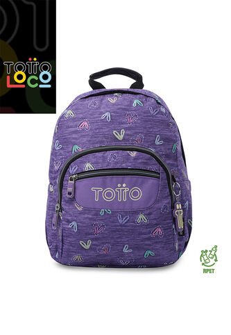 Morral Juvenil Tempera Pequeño Morado Con Corazones Totto