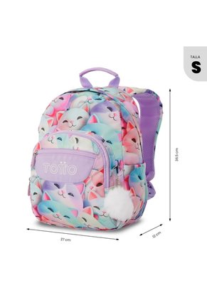 Morral Juvenil Porta Tablet 10" Tempera Blanco De Gatos