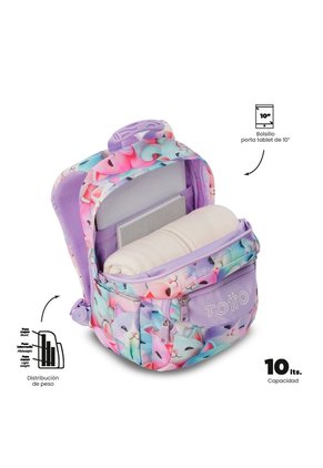 Morral Juvenil Porta Tablet 10" Tempera Blanco De Gatos