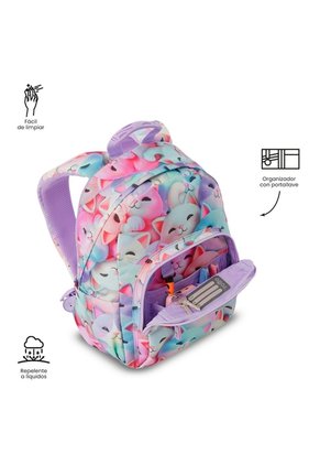 Morral Juvenil Porta Tablet 10" Tempera Blanco De Gatos