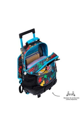 Morral Con Ruedas Para Niño Mickey Mediano Gris