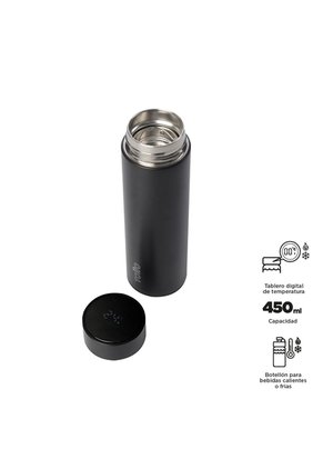 Termo Digital Para Agua Scan 450 Ml Color Negro