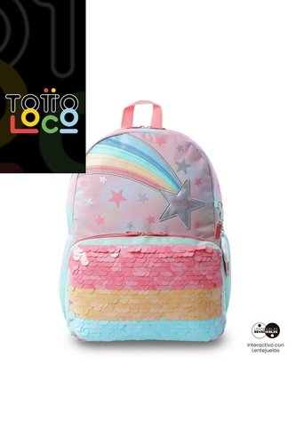 Morral Para Niña Rainbow Star Mediano Diseño De Arcoíris Totto