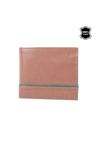 Billetera De Cuero Leder Con RFID Blocker Café Totto