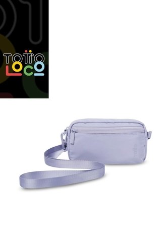 Bolso Para Mujer Bombo Tipo Crossbody Pequeño Morado Totto
