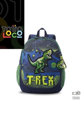 Morral Para Niño Digisaurio Grande Color Azul Totto