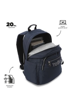 Morral Universitario Acuarela Ecole Solid Porta PC 14" Azul Hombre
