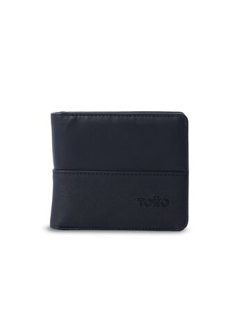 Billetera Hombre Saffiano Con RFID Blocker Azul Totto