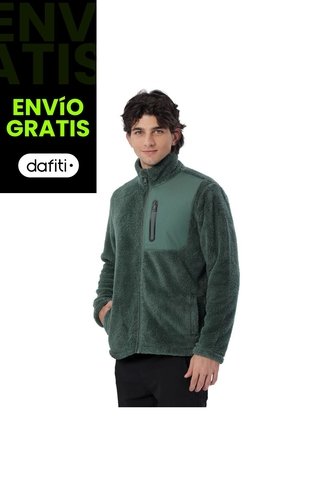 Buzo Para Hombre Marquez Sherpa Cuello Alto Verde Totto